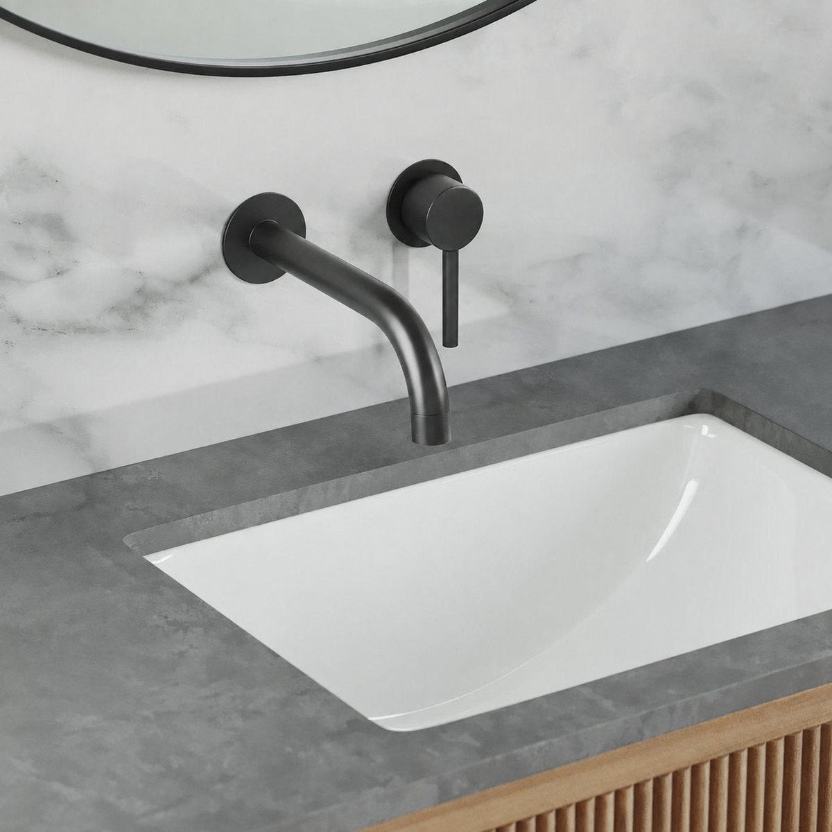 Ivy monocommande mural mitigeur de lavabo – finition noir mat