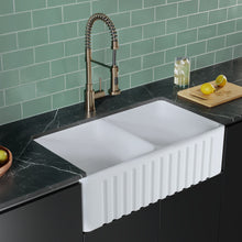 Delice 83,8 cm double Basin Fireclay Farmhouse évier de cuisine – finition blanc brillant