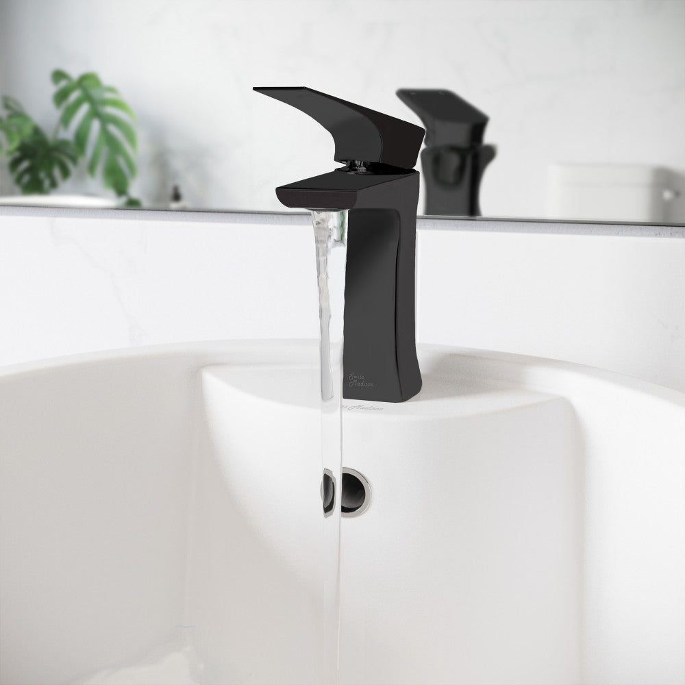 Monaco monotrou, monocommande, mitigeur de lavabo – finition noir mat