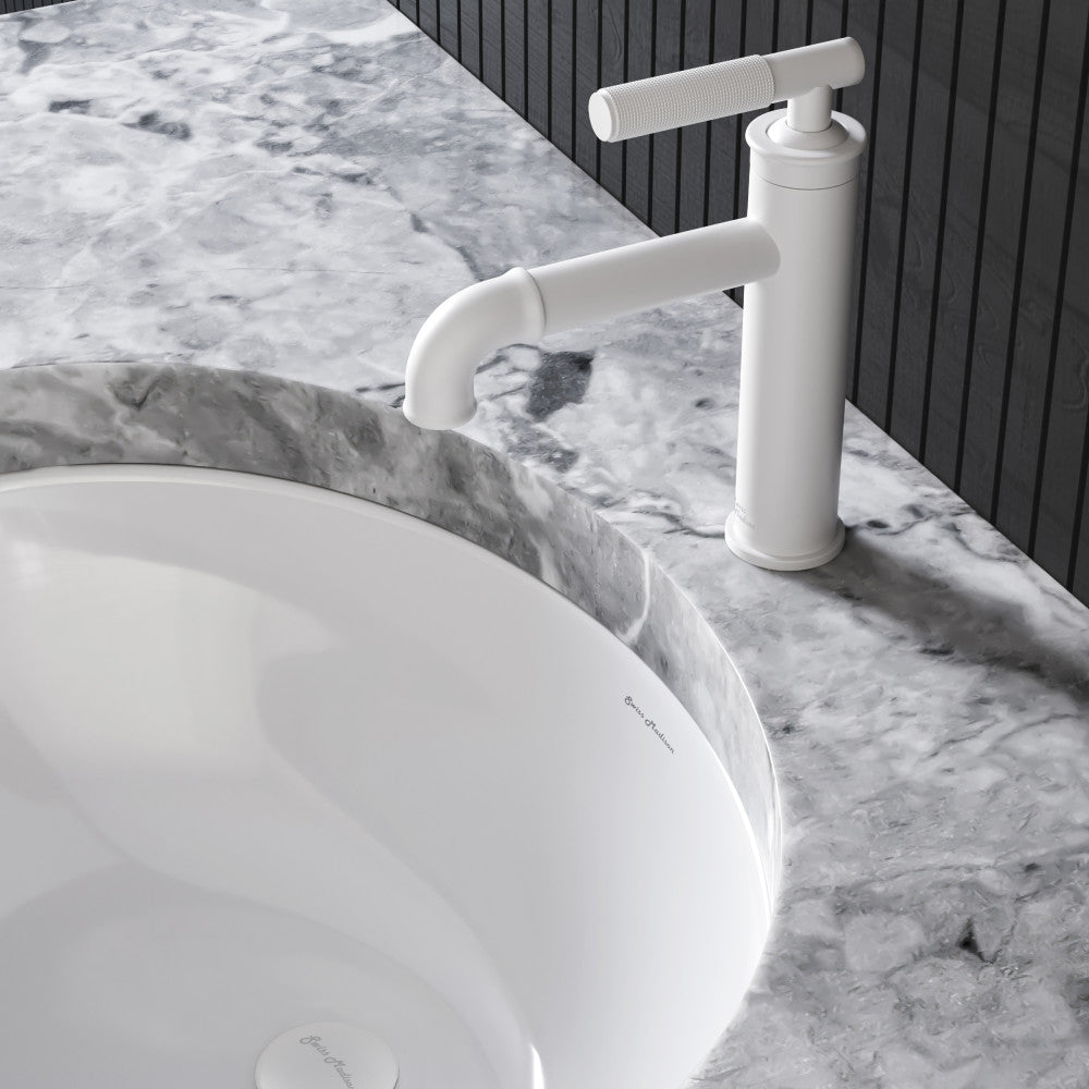 Avallon monotrou, monocommande Sleek, mitigeur de lavabo – finition blanc mat