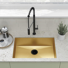 Tourner 68,6 × 48,3 cm acier inoxydable, simple Basin, Undermount évier de cuisine – finition or
