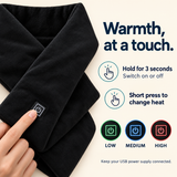USB Heated Fleece Scarf — Three Settings