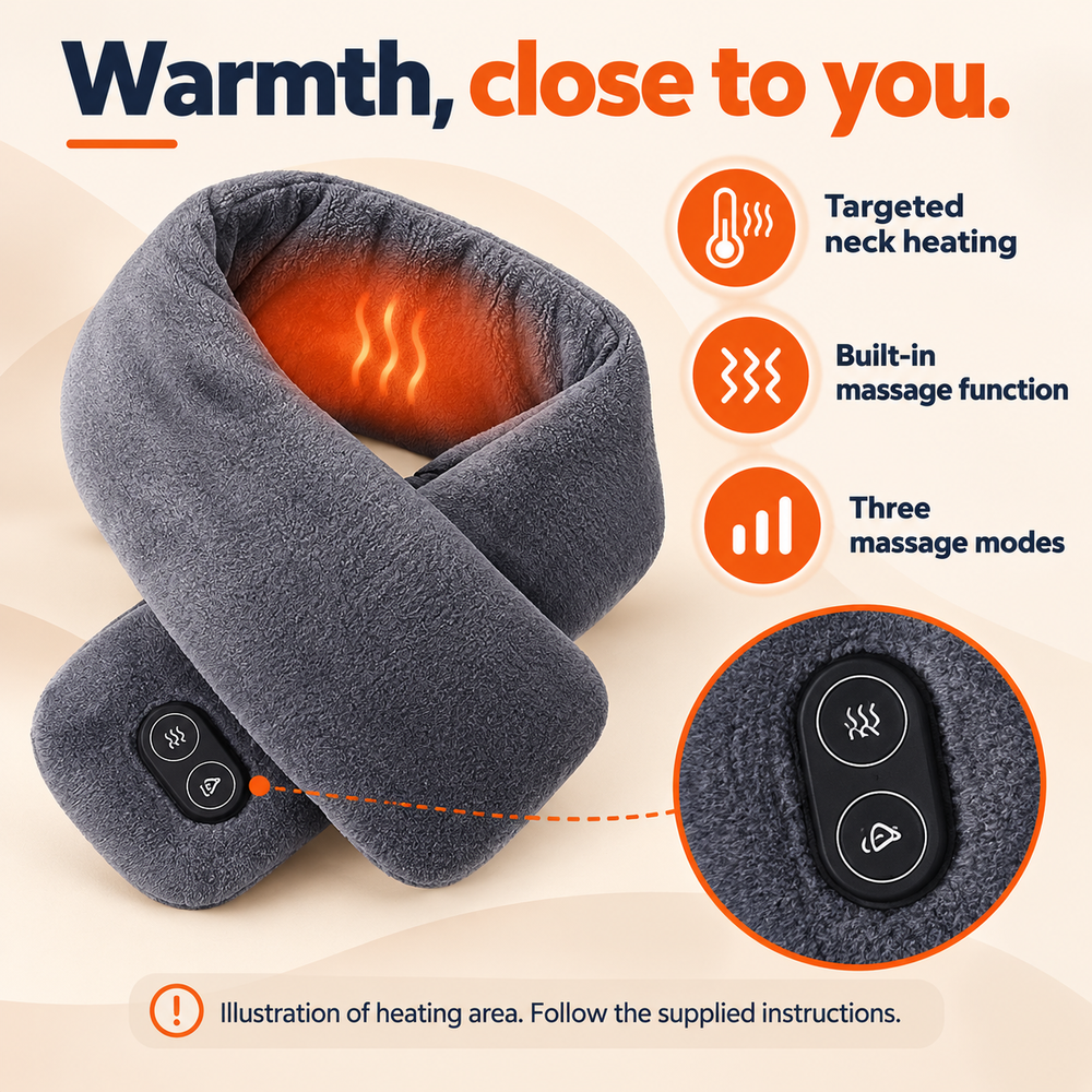 USB Heated Scarf — Neck Warmth & Massage