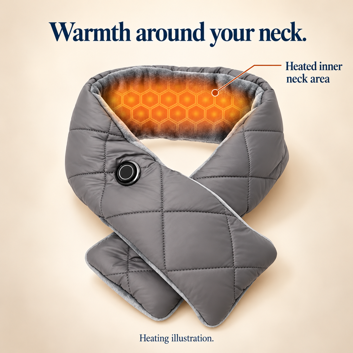 Quilted USB Heated Scarf — 5 Heat Settings