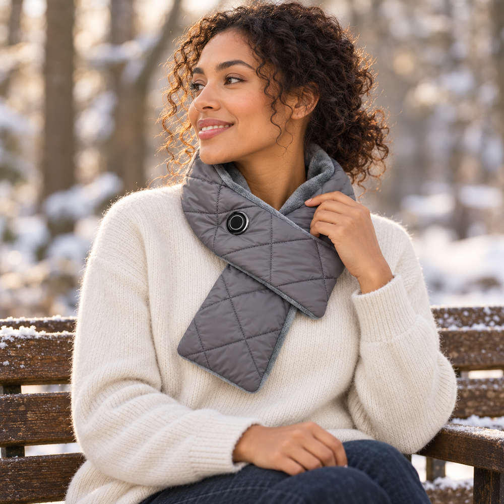 Quilted USB Heated Scarf — 5 Heat Settings