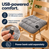 USB Heated Seat Cushion — 45 × 45 cm, 3 Heat Settings