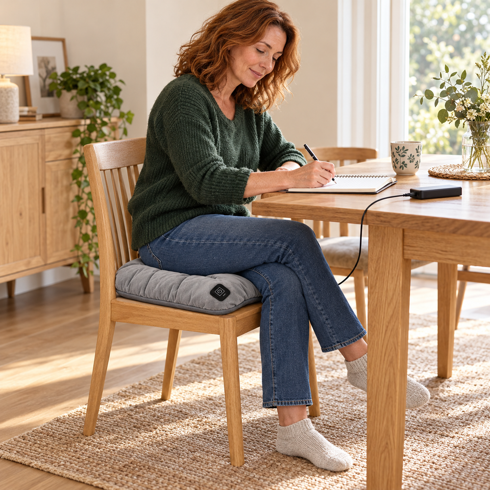 USB Heated Seat Cushion — 45 × 45 cm, 3 Heat Settings