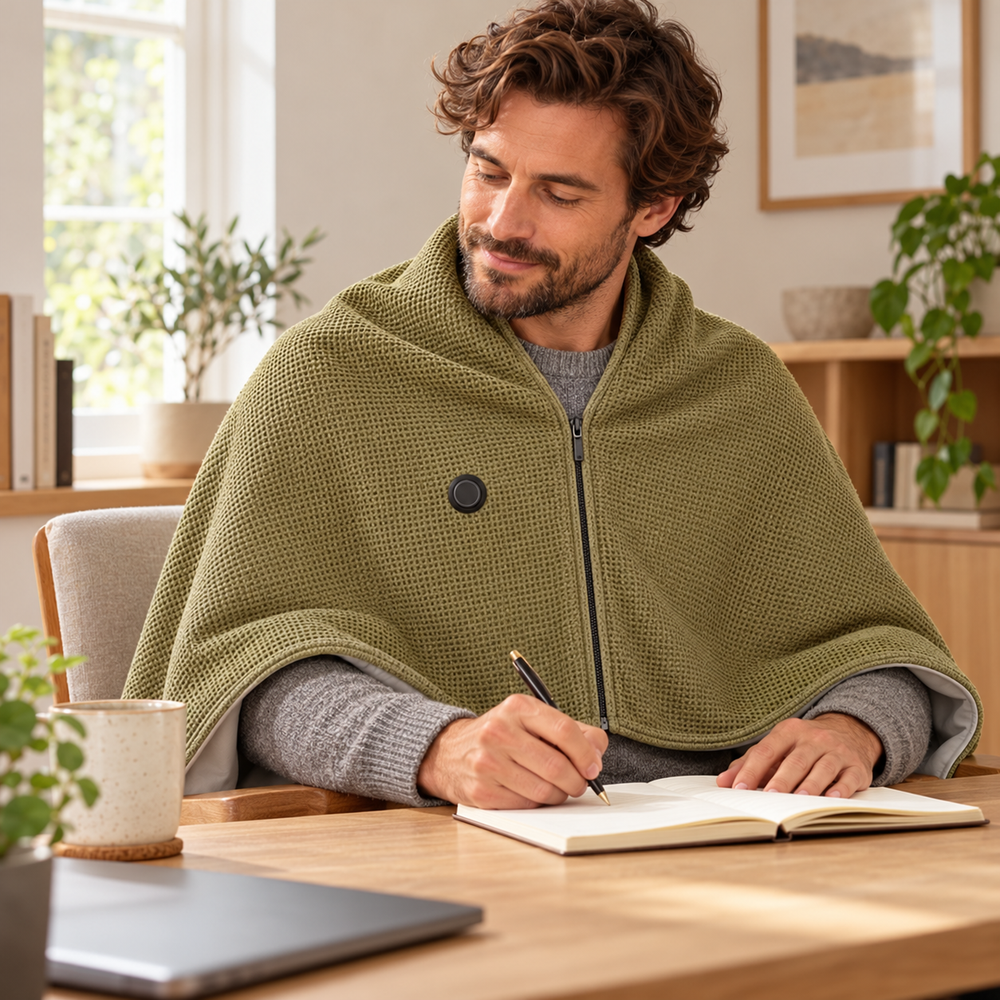Wearable USB Heated Shawl — 3 Heat Settings