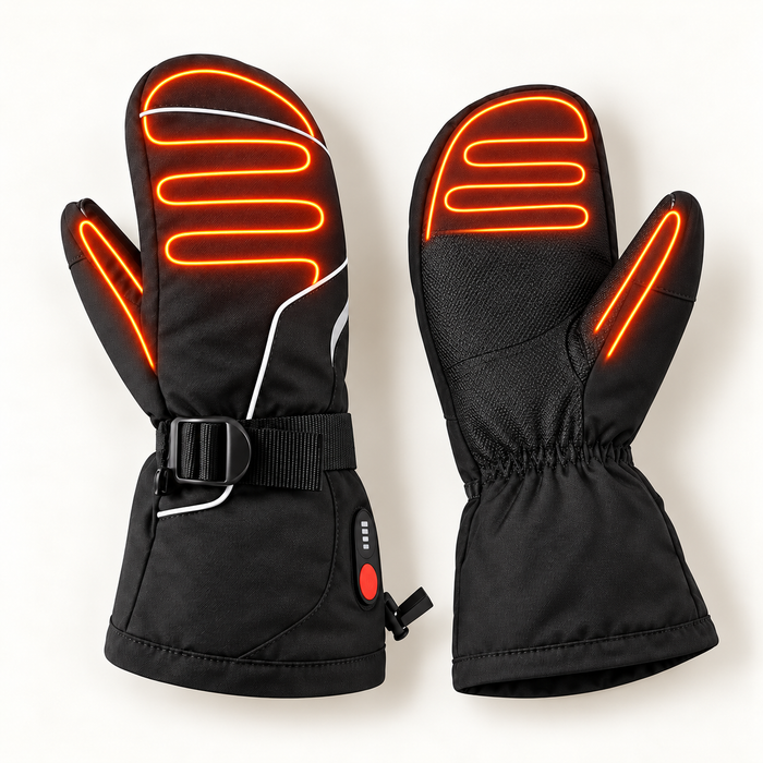 Rechargeable Heated Ski Mittens – 3 Heat Settings & Batteries