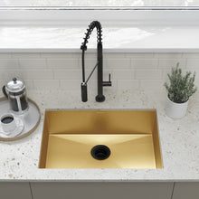 Tourner 66 × 45,7 cm acier inoxydable, simple Basin, Undermount évier de cuisine, or