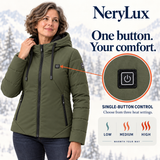 Women’s USB Heated Hooded Jacket – 3 Heat Settings