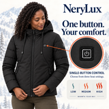 Women’s USB Heated Hooded Jacket – 3 Heat Settings