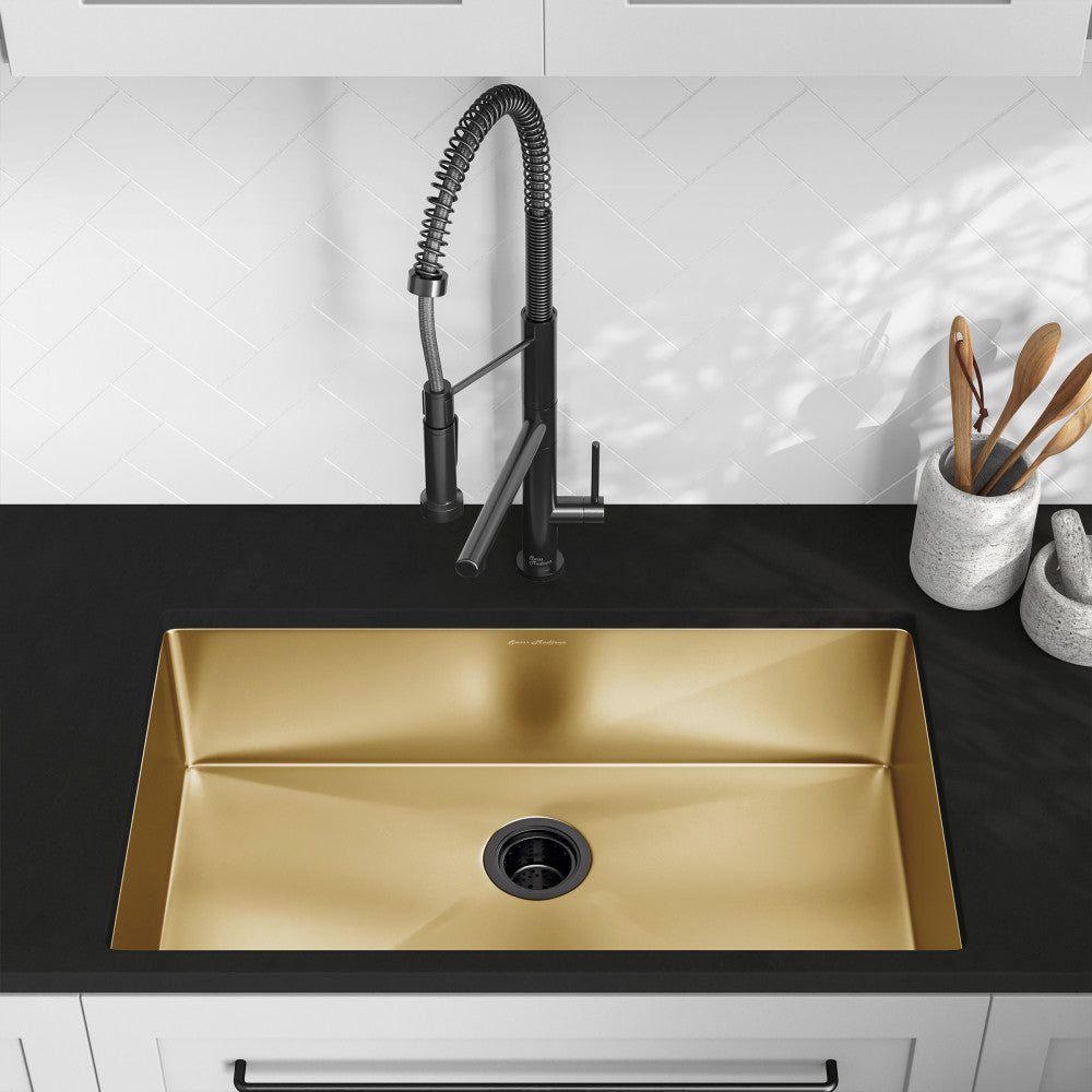 Rivage 81,3 × 48,3 cm acier inoxydable, simple Basin, Undermount évier de cuisine, or