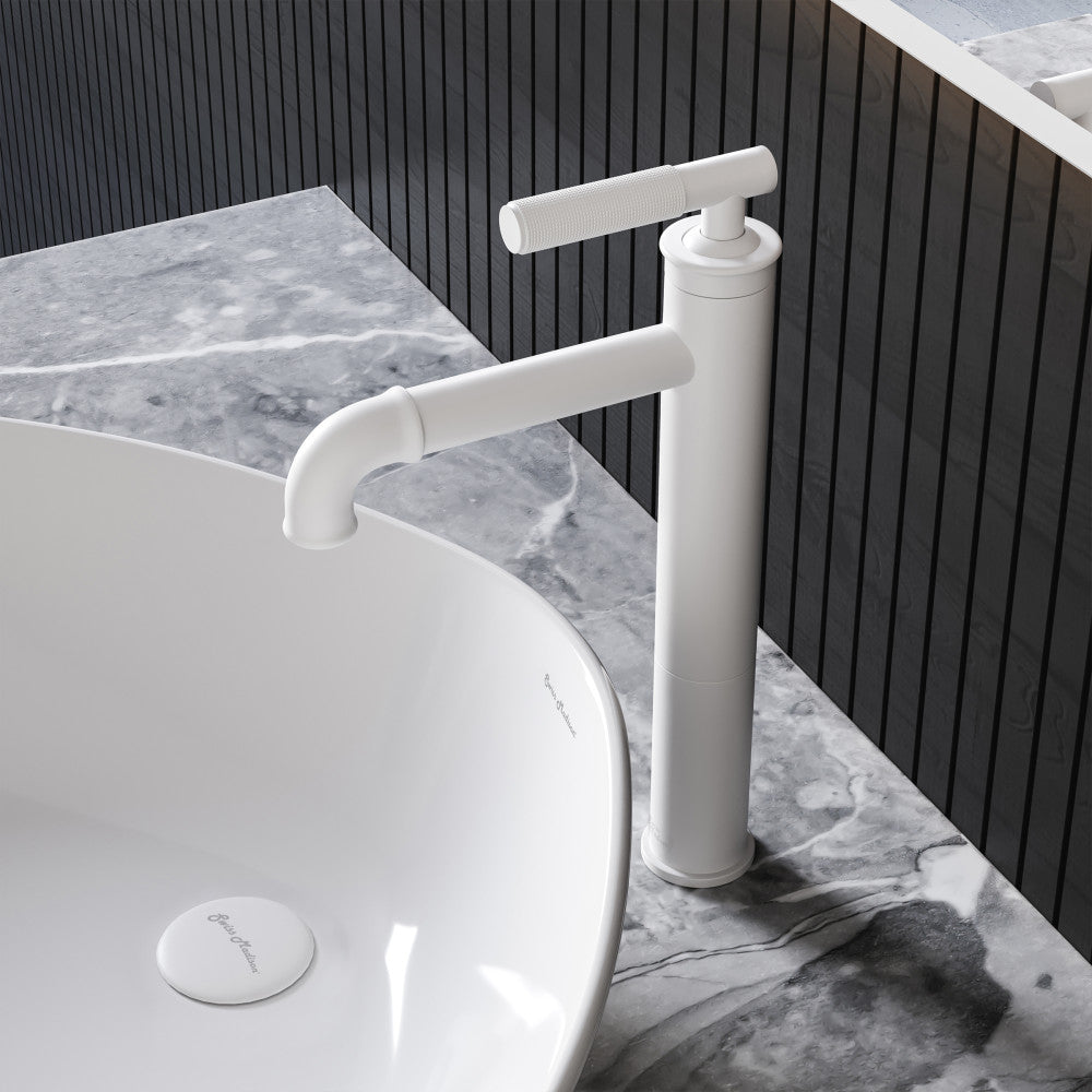 Avallon monotrou, monocommande Sleek, High Arc mitigeur de lavabo – finition blanc mat