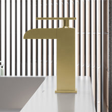 Concorde monotrou, monocommande, Waterfall mitigeur de lavabo – finition or brossé