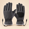 Grey USB Heated Touchscreen Gloves — Power Bank Included