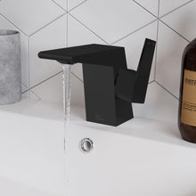 Carre monotrou, monocommande, mitigeur de lavabo – finition noir mat