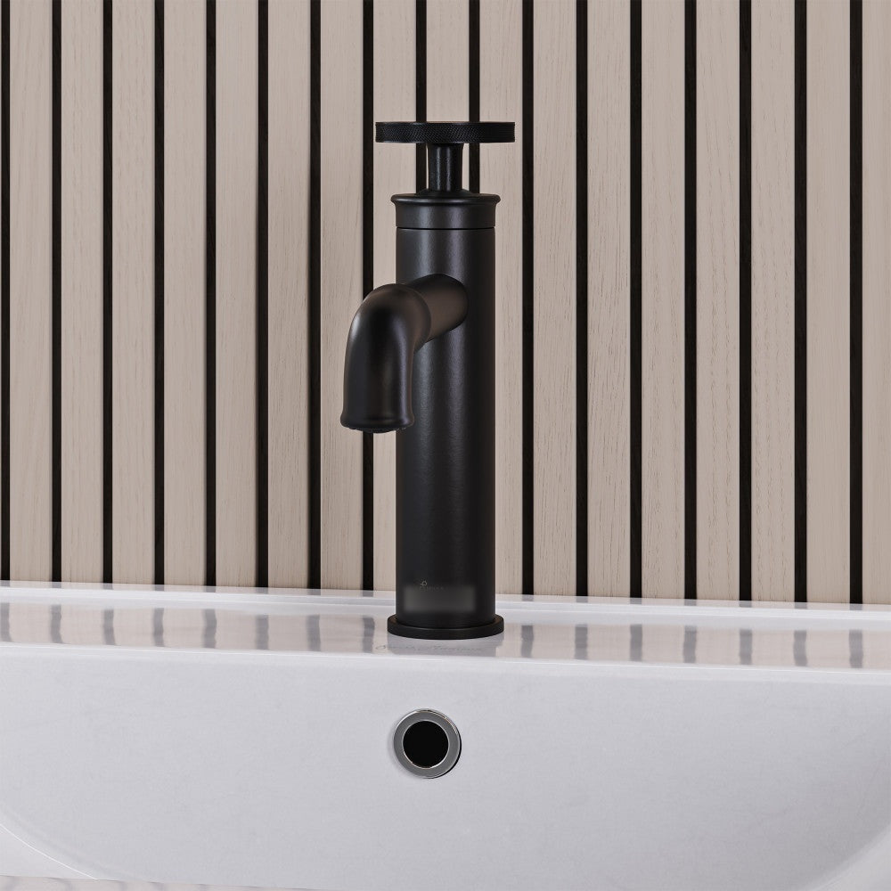 Avallon monotrou, monocommande Wheel, mitigeur de lavabo – finition noir mat