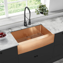 Rivage 83,8 × 53,3 cm acier inoxydable, simple Basin, Farmhouse évier de cuisine avec Apron – finition Rose or