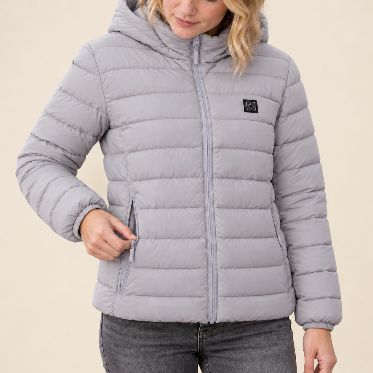 Heated Down Jacket – 95% Duck Down, 3 Heat Settings