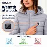 Heated Down Jacket – 95% Duck Down, 3 Heat Settings