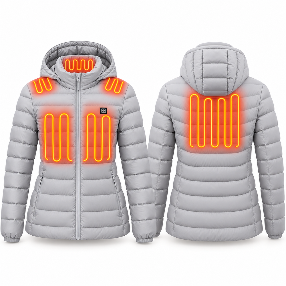 Heated Down Jacket – 95% Duck Down, 3 Heat Settings