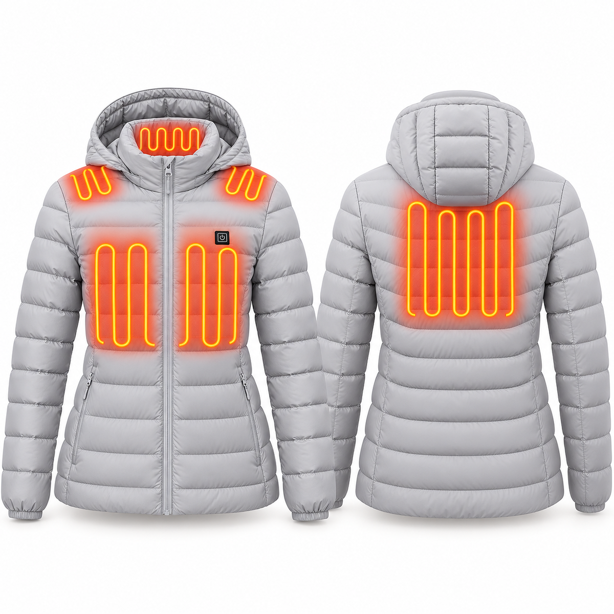 Heated Down Jacket – 95% Duck Down, 3 Heat Settings
