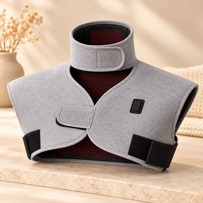 Plug-in Heated Neck & Shoulder Wrap — 3 Settings, UK Plug