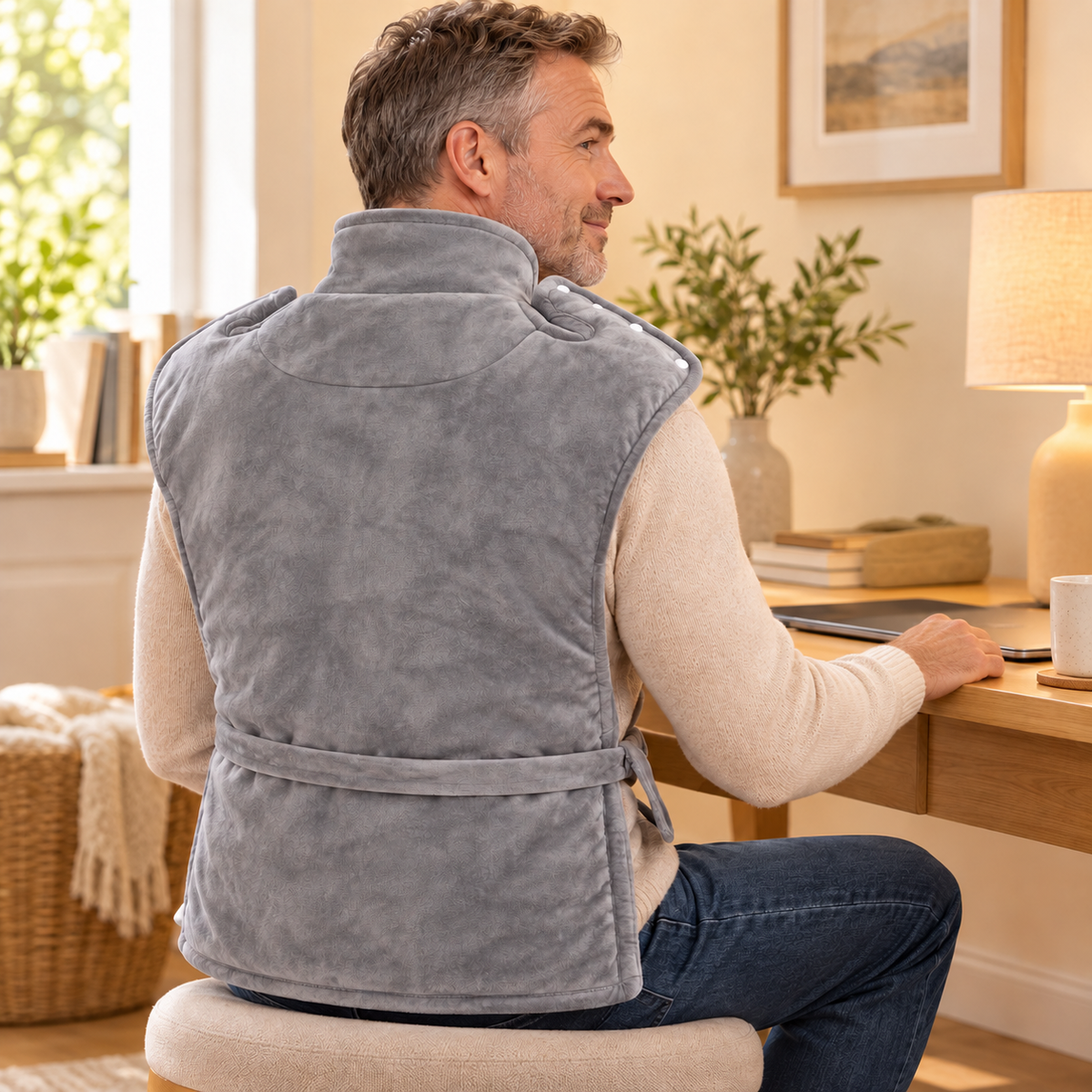 UK Heated Neck, Shoulder & Back Wrap — 60 × 90 cm