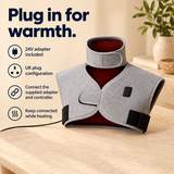 Plug-in Heated Neck & Shoulder Wrap — 3 Settings, UK Plug