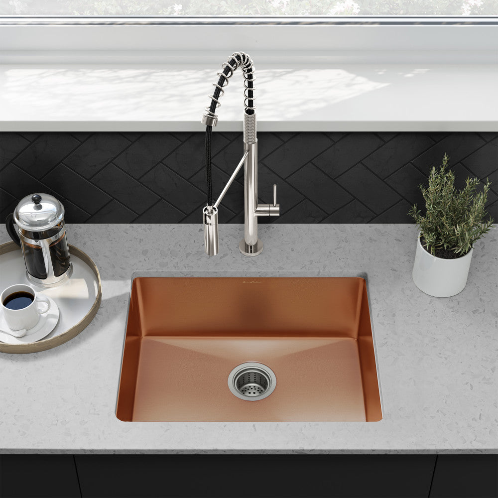 Rivage 58,4 × 45,7 cm acier inoxydable, simple Basin, Undermount évier de cuisine, Rose or