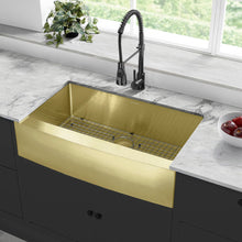 Rivage 91,4 × 53,3 cm acier inoxydable, simple Basin, Farmhouse évier de cuisine avec Apron – finition or