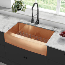 Rivage 91,4 × 53,3 cm acier inoxydable, simple Basin, Farmhouse évier de cuisine avec Apron – finition Rose or