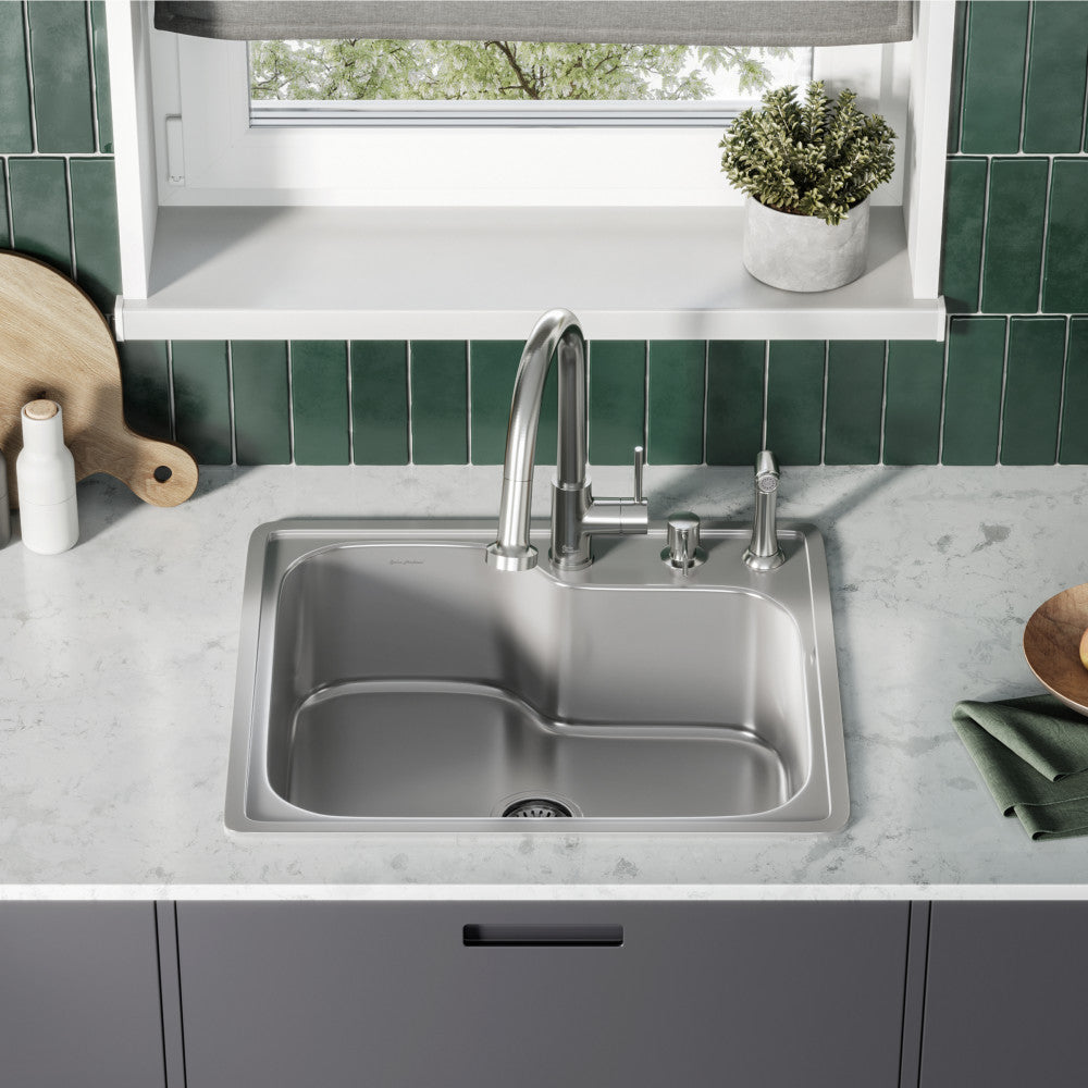 Ouvert 63,5 × 55,9 cm acier inoxydable simple Basin Top-Mount évier de cuisine